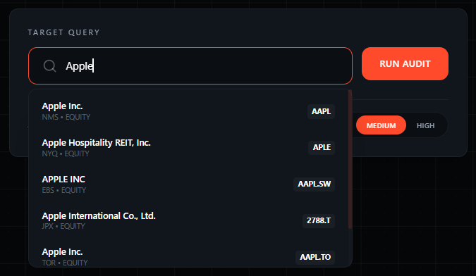 2. Select from Suggestion Dropdown